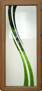 Porte vitrée en bois mixte