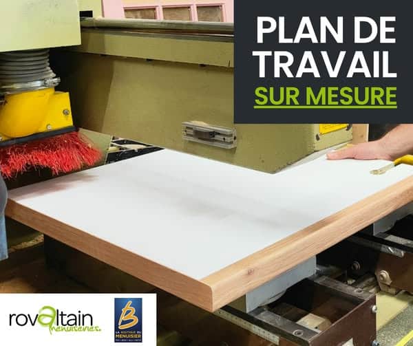 Découpe de plan de travail sur mesure à Rovaltain Menuiseries
