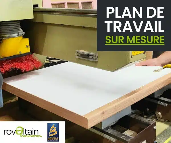 Découpe de plan de travail sur mesure à Rovaltain Menuiseries